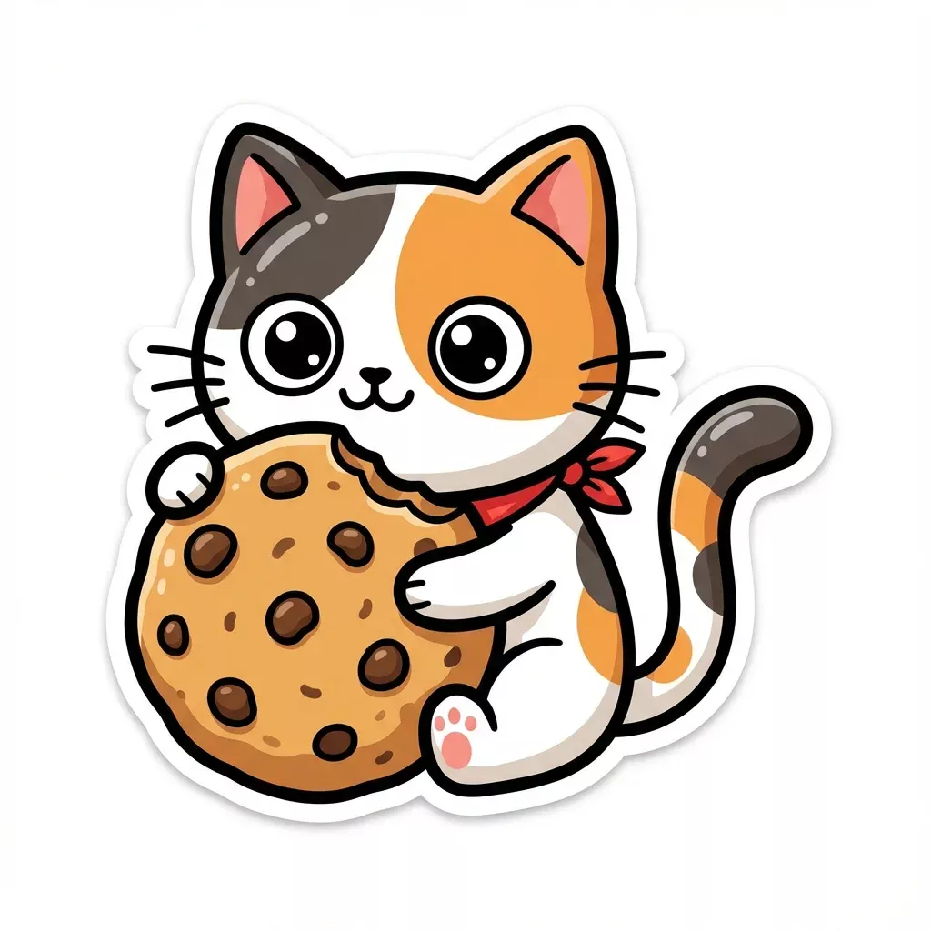 Gato comiendo cookie